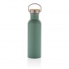 Modern stainless steel bottle with bamboo lid P436.837