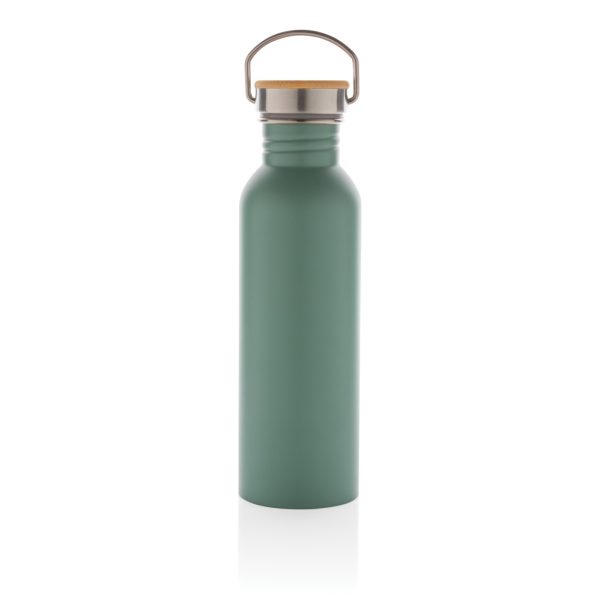 Modern stainless steel bottle with bamboo lid P436.837