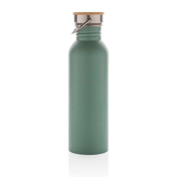 Modern stainless steel bottle with bamboo lid P436.837