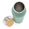 Modern stainless steel bottle with bamboo lid P436.837