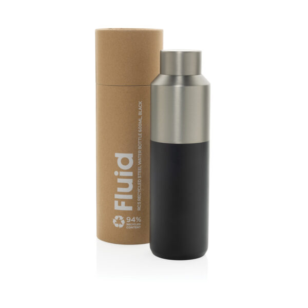 Fluid RCS certified recycled steel water bottle 600ml P437.0701