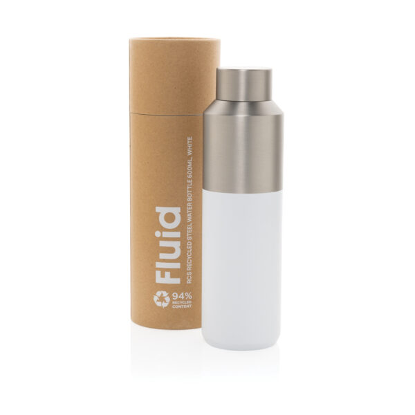 Fluid RCS certified recycled steel water bottle 600ml P437.0703