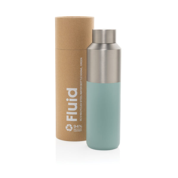 Fluid RCS certified recycled steel water bottle 600ml P437.0717