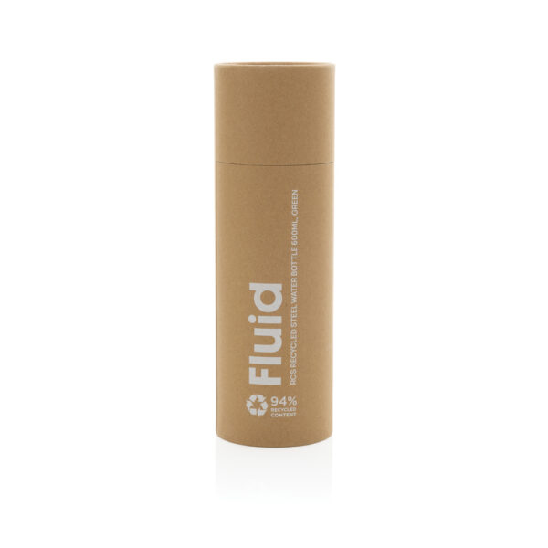 Fluid RCS certified recycled steel water bottle 600ml P437.0717