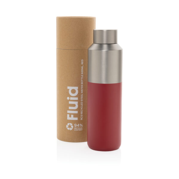 Fluid RCS certified recycled steel water bottle 600ml P437.0724