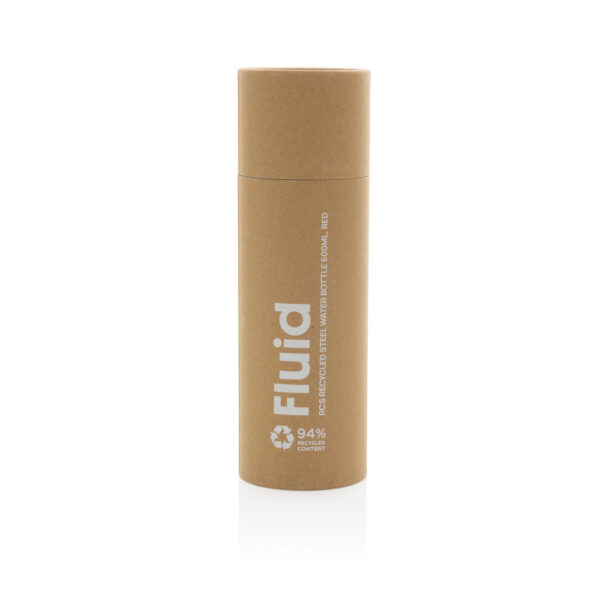 Fluid RCS certified recycled steel water bottle 600ml P437.0724