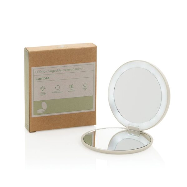 Lumora RCS recycled plastic LED re-chargeable make-up mirror P457.0319