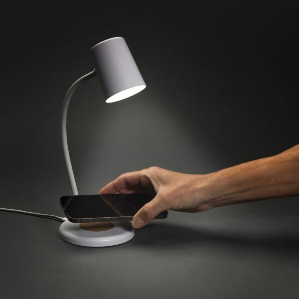Zenara RCS recycled plastic and cork 15W wireless desk lamp P514.0303
