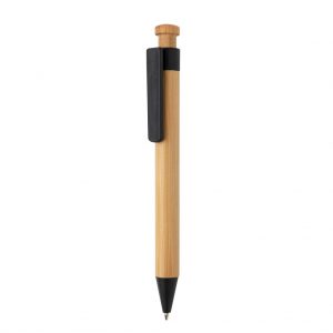 Bamboo pen with wheatstraw clip P610.541