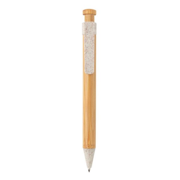 Bamboo pen with wheatstraw clip P610.543