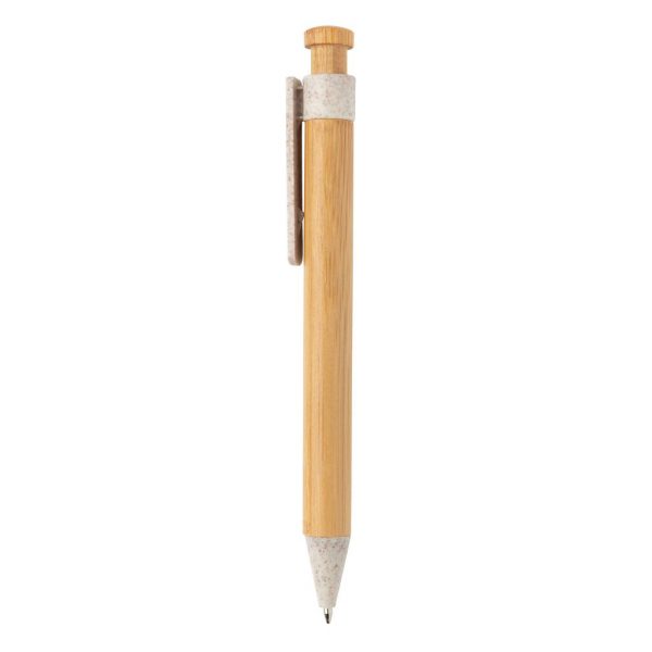 Bamboo pen with wheatstraw clip P610.543