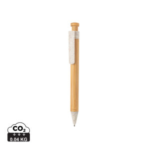 Bamboo pen with wheatstraw clip P610.543