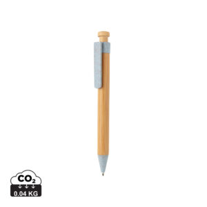 Bamboo pen with wheatstraw clip P610.545