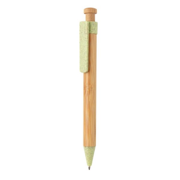 Bamboo pen with wheatstraw clip P610.547