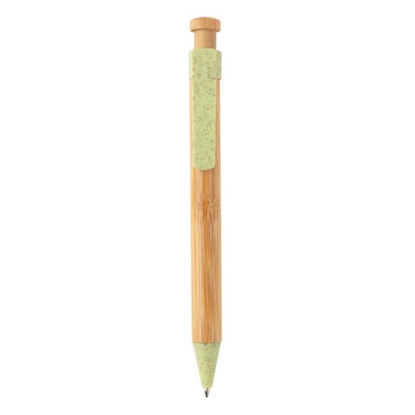 Bamboo pen with wheatstraw clip P610.547