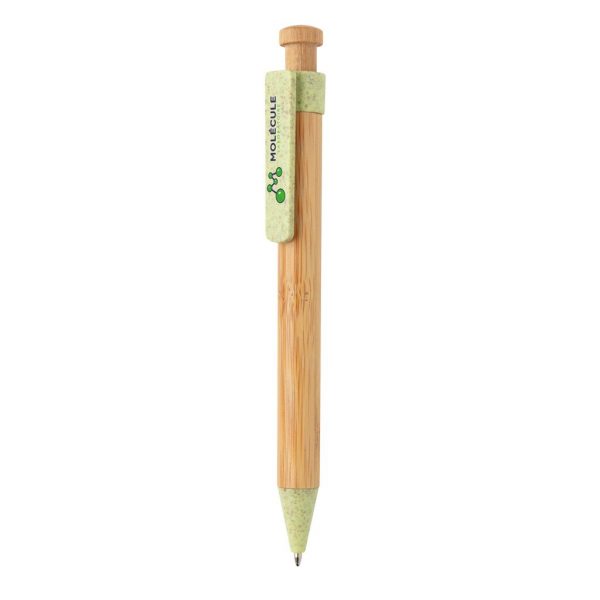 Bamboo pen with wheatstraw clip P610.547