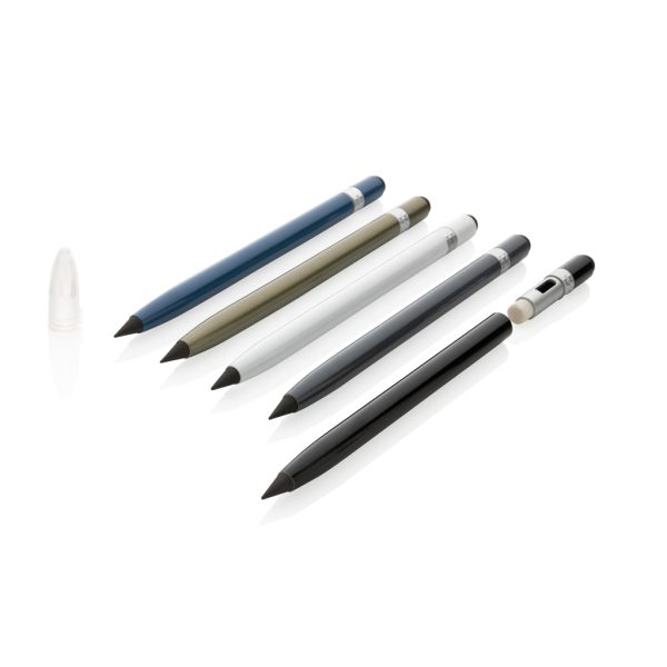 Aluminum inkless pen with eraser P611.125