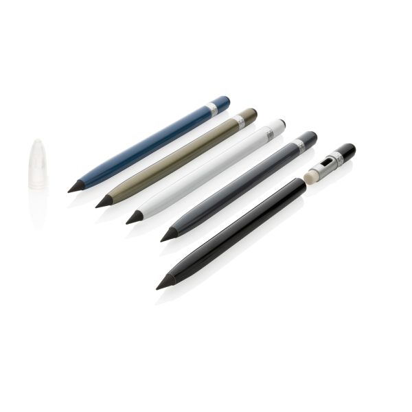 Aluminum inkless pen with eraser P611.127