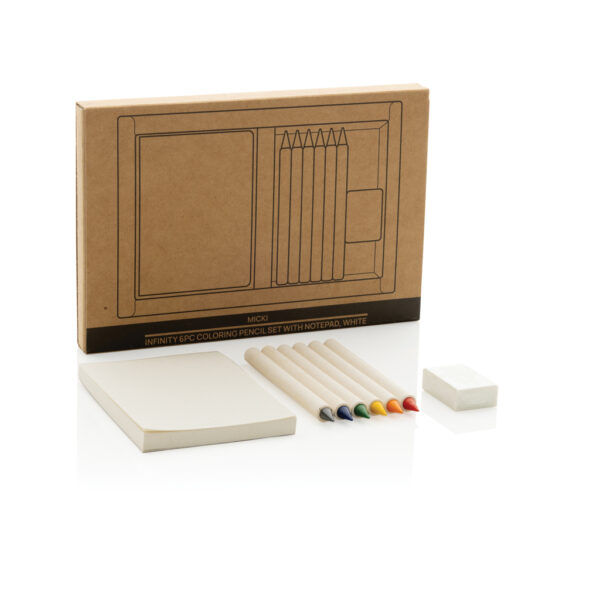 Micki GRS infinity 6pc colouring pencil set with notepad P611.3603