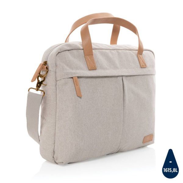 Impact AWARE™ 16 oz. recycled canvas laptop bag P760.232