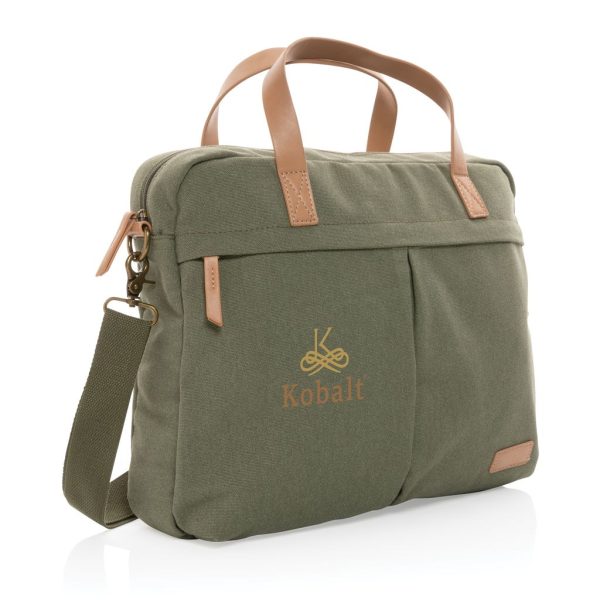 Impact AWARE™ 16 oz. recycled canvas laptop bag P760.237