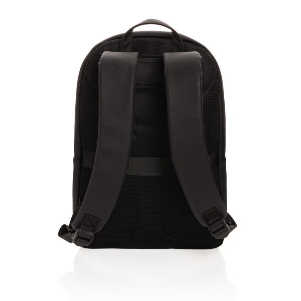 Swiss Peak deluxe vegan leather laptop backpack PVC free P762.561