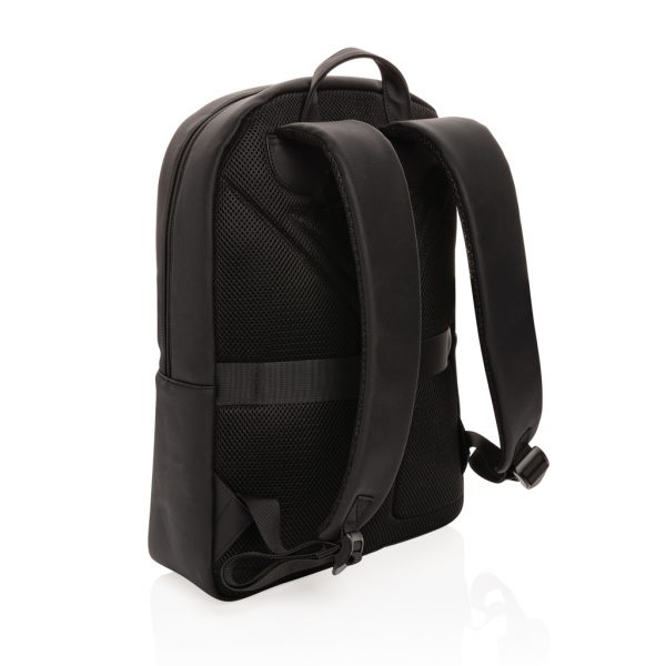 Swiss Peak deluxe vegan leather laptop backpack PVC free P762.561