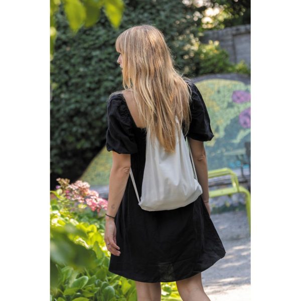 Impact AWARE™ Recycled cotton drawstring backpack 145g P762.633