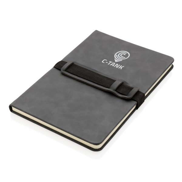 Deluxe hardcover PU notebook A5 with phone and pen holder P774.232