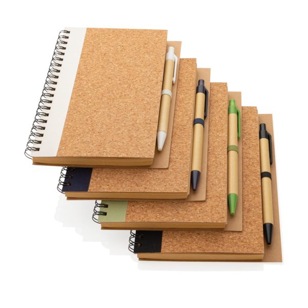 Cork spiral notebook with pen P774.271