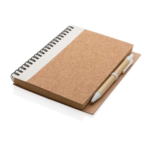 Cork spiral notebook with pen P774.273