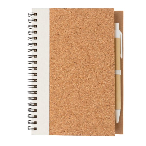 Cork spiral notebook with pen P774.273