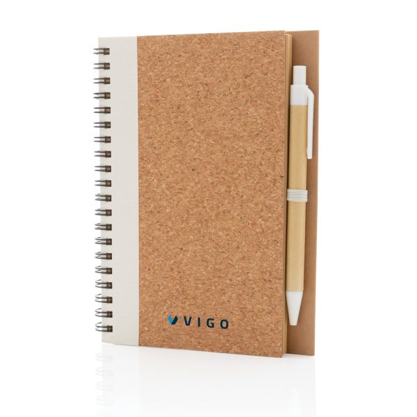 Cork spiral notebook with pen P774.273