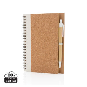 Cork spiral notebook with pen P774.273