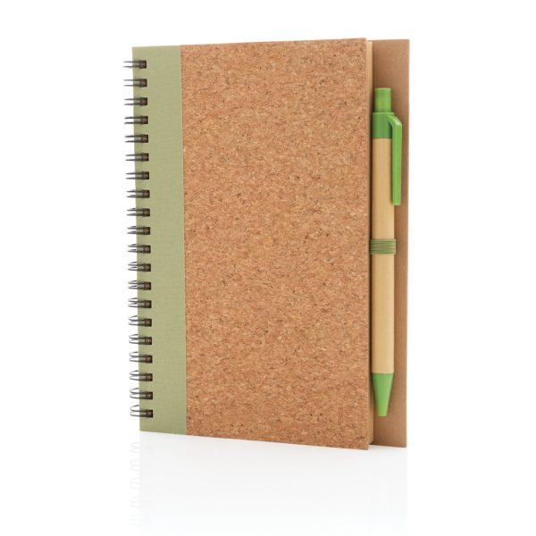 Cork spiral notebook with pen P774.277