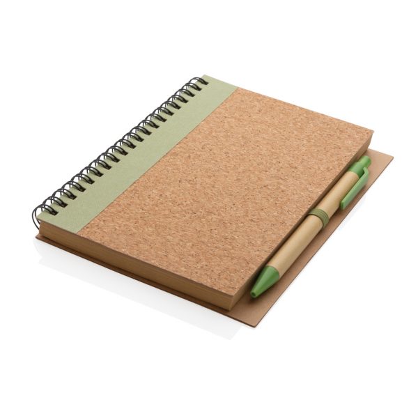 Cork spiral notebook with pen P774.277