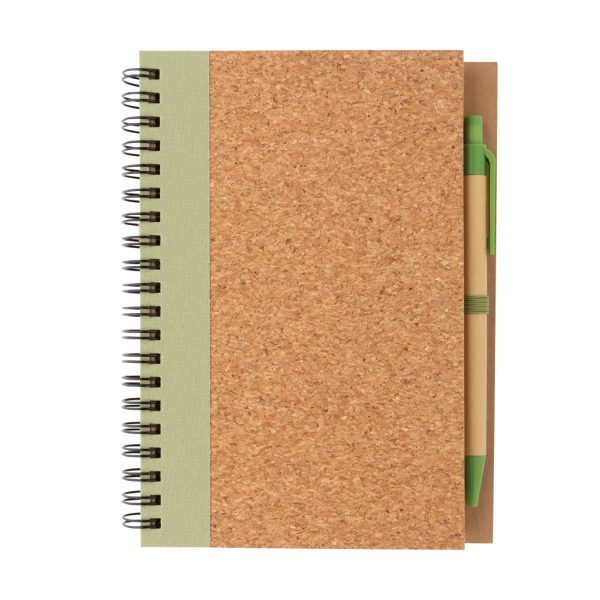 Cork spiral notebook with pen P774.277