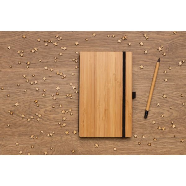 FSC® bamboo notebook and infinity pencil set P774.469