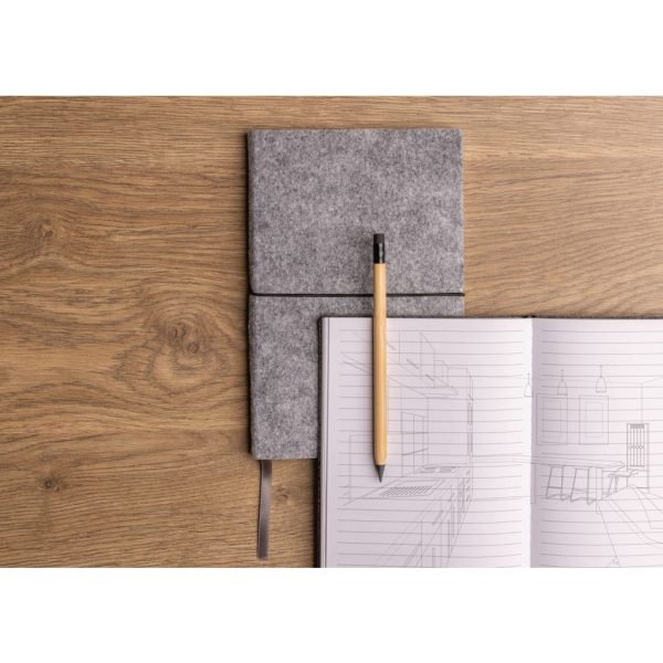 GRS certified recycled felt A5 softcover notebook P774.471