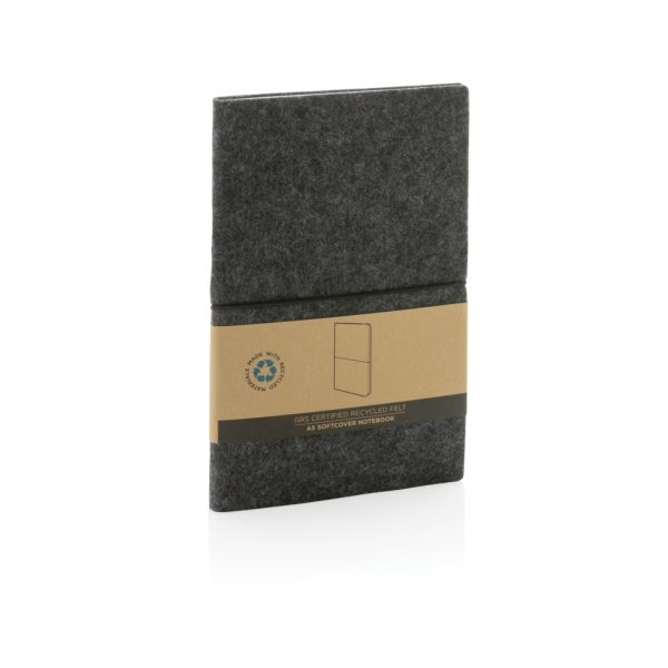 GRS certified recycled felt A5 softcover notebook P774.471