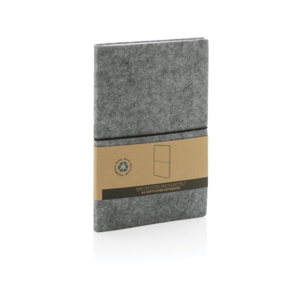 GRS certified recycled felt A5 softcover notebook P774.472