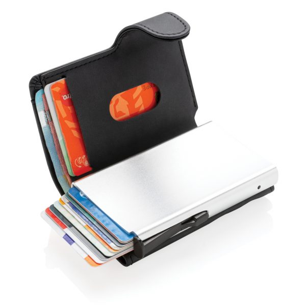 Standard aluminium RFID cardholder with PU wallet P850.341