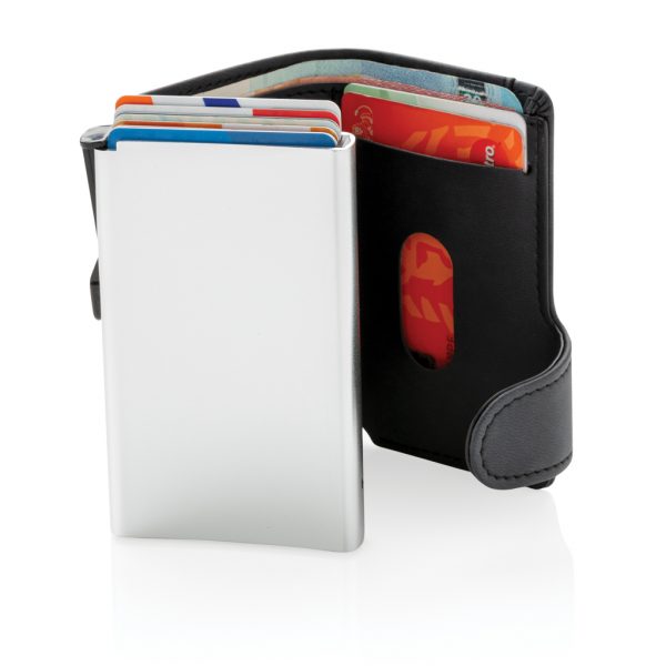 Standard aluminium RFID cardholder with PU wallet P850.341