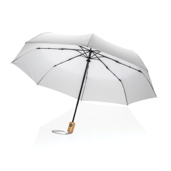 21" Impact AWARE™ RPET 190T bamboo auto open/close umbrella P850.613