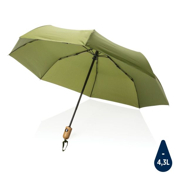 21" Impact AWARE™ RPET 190T bamboo auto open/close umbrella P850.617