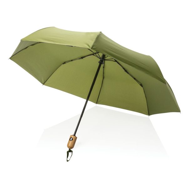 21" Impact AWARE™ RPET 190T bamboo auto open/close umbrella P850.617