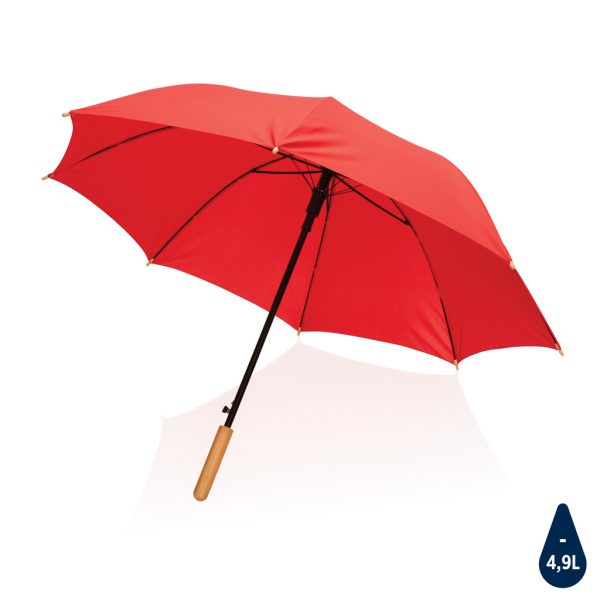 23" Impact AWARE™ RPET 190T auto open bamboo umbrella P850.654