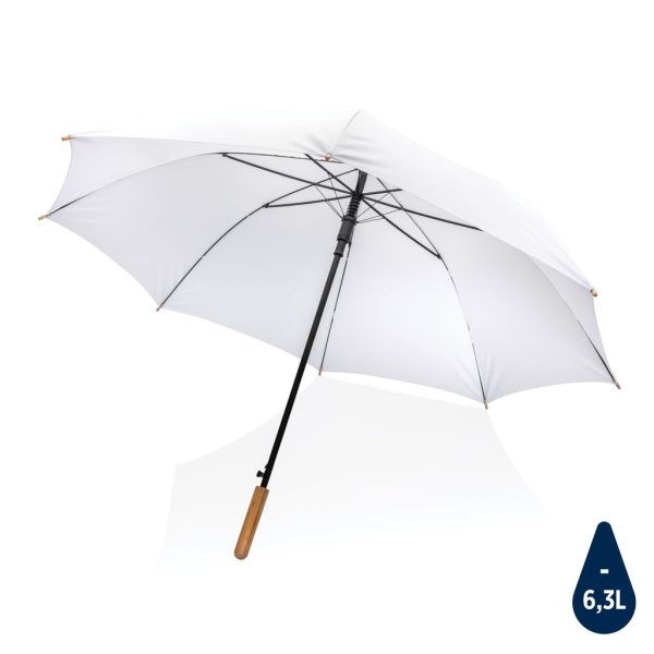 27" Impact AWARE™ RPET 190T auto open bamboo umbrella P850.663