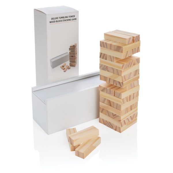 Deluxe tumbling tower wood block stacking game P940.083