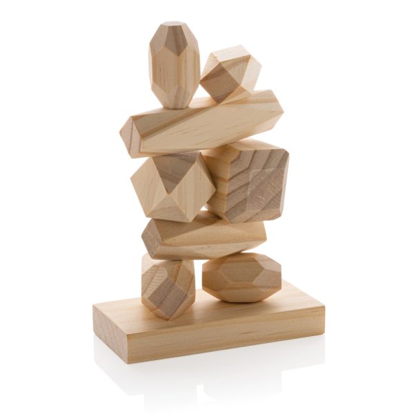 Ukiyo Crios wooden balancing rocks in pouch P940.299